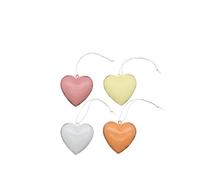 Glorex 6 6020 101-Corazones Colores Vivos 4 Piezas con suspensión Aprox. 6 x 6 x 15 cm Aptos para Colgar o como decoración de Pared, Metal, Multicolor, One Size