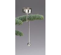 Glorex 6 7021 701 - Candelabro para árbol de Navidad, 20 cm, 1 Pieza para Vela Caliente, Plata