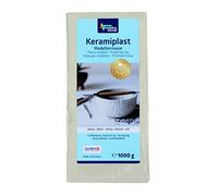 Glorex 6 8070 201 - Keramiplast pasta de modelar endurecible al aire blanca aprox. 1000 g lista para usar y maleable de origen natural