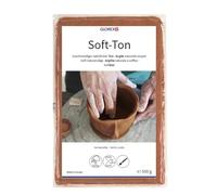 GLOREX 6 8075 137 - Arcilla blanda terracota 500 g, arcilla natural que se endurece al aire sin necesidad de cocción, especialmente suave y maleable