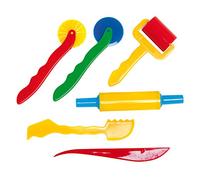 Glorex 6 8076 20 - Herramienta de Modelado para niños Juego de 6 Piezas de plástico para Trabajar con plastilina y Materiales de Modelado