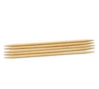Glorex Agujas de tejer de bambú, 6,0 mm, 20 cm, natural, 6 mm