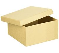 Glorex - Caja cuadrada de cartón natural, 12,5 x 12,5 x 6,5 cm