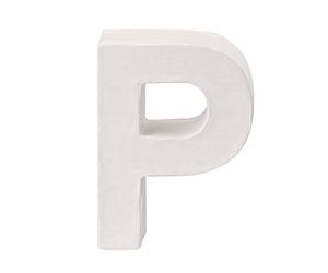 GLOREX cartón de Letra P, FSC Mix, Blanco, 10 x 7 x 3,5 cm