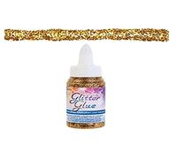 GLOREX Glitter Glue Botella 60 ml dosierver chluss, Glitter, Oro, 3,4 x 3,4 x 10,4 cm