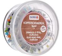 Glorex GmbH 5 2002 23 - Alfileres con cabeza de perla multicolor 300 unidades 30 mm x 0,65 ideal para costura, ocultar tela, multicolor,
