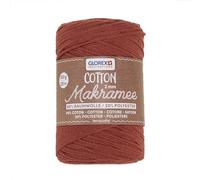 Glorex GmbH GLOREX 5 1008 32-Macramé 2 mm, 250 g, Terracota, Longitud 225 m, Hilo Triple torsión, 100% algodón, para Hacer Ganchillo, tricotar, anudar y diseñar, Textil, Multicolor