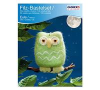 Glorex GmbH- Pájaro Fieltro Creativo Set Búho, Color Verde, 9 x 8 (6 2902 602)