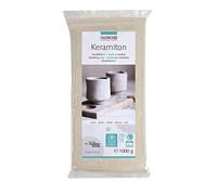 Glorex Keramiton, Weiss 1000g 6 1780 702-Keramiton Blanco 1000 g plastilina endurecible al Aire e inflamable inodora para cerámica y artesanía, Clay, White
