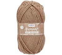 Glorex Lana prémium de 100% acrílico, fácil de Trabajar, versátil, cálida, Suave, no Pica, 50 g, Aprox. 140 m, marrón