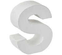 GLOREX Letra de cartón S, FSC Mix Blanco, 10 x 8 x 3,5 cm