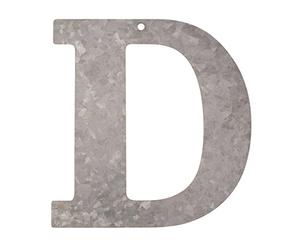 GLOREX Letra galvanizada D, Metal, Plata, 18 x 16 x 0,5 cm