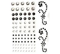 GLOREX P y D Crystal Assort Auto-Adhesivos 2 - 8 mm, mehreres, Negro, 14,5 x 8.6 x 0.2 cm
