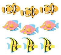Glorex- Pescado Pegatinas de Goma con Forma de pez Autoadhesivas, 12 Unidades, Varios diseños, Ideales Decorar Tarjetas de felicitación, álbumes de Recortes, etc, Color carbón (6 2247 707)