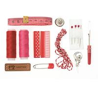 GLOREX Set de Costura Lili Rose, poliéster, Rojo, 14 x 8.6 x 2 cm
