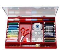 Glorex Surtido de Costura de 196 Piezas, en Caja de plástico, con Tijeras, Cinta métrica, Hilo, Botones, Dedo, Agujas, enhebrador, Cierres de Sujetador y imperdibles, Multicolor, desconocido