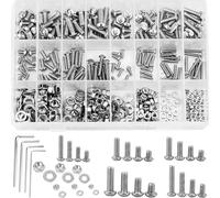 GLORHA 520 piezas de pernos y arandelas de acero inoxidable M3 M4 M5 M6 tuercas y arandelas de acero inoxidable con 4 llaves hexagonales