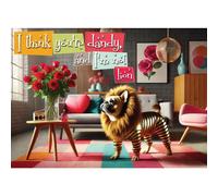 Gloria al perro Creo que eres dandy y no soy un len feliz tarjeta de San Valentn con tarjeta de felicitacin sobre envo de correo