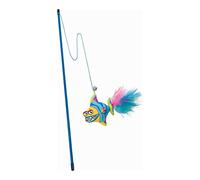 Gloria - Caña de Juguete de Gatos - Accesorio para Gatos - Modelo Guppy Arrecife - Caña Flexible con Peluches - Juego Interactivo con Mascotas - Color Variado - Tamaño de 46 cm