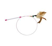 Gloria - Caña de Juguete de Gatos - Accesorio para Gatos - Modelo Zaniah - Caña Flexible con Plumas de Colores - Juego Interactivo con Mascotas - Color Variado - Tamaño de 90 cm