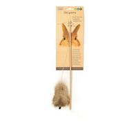 Gloria Caña para gatos Shigeru Ratón – pata de pelo natural de conejo, madera