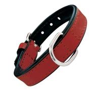 Gloria Collar de Piel Acolchado para Perro 35 cm - Rojo