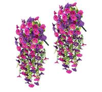 Gloria De La Mañana Artificial, Follaje Resistente A Los Rayos UV, 75 Cm, Flores Artificiales Colgantes Al Aire Libre, Decoración De Gloria De La Mañana De Plantas Falsas, Fácil De Instalar Y