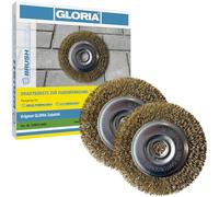 Gloria - Juego de 2 cepillos para juntas de alambre de acero | cepillos de repuesto originales para MultiBrush & WeedBrush | Cepillo de alambre para limpieza de malas hierbas y juntas, diámetro de 110
