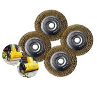 Gloria Juego de 4 cepillos para juntas de alambre de acero, accesorios originales, cepillos de repuesto para MultiBrush y WeedBrush, cepillo de alambre/cepillo de latón para limpieza de juntas, 11 cm