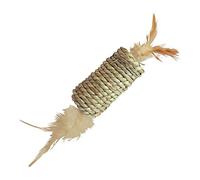 Gloria - Juguete para Gato - Accesorio de Seagrass y Plumas para Gato - Rodillo Seagrass - Juego Interactivo para Mascotas - Ideal para Que tu Gato lo persiga - Tamaño 23 cm