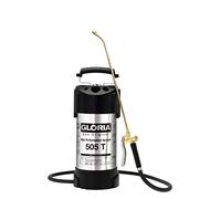 Gloria Pulverizador de Alto Rendimiento 505 T | 5L de Acero Inoxidable | Presión de 6 bar con manómetro | Bomba de latón | Ideal para el cuidado intensivo de grandes jardines y huertos