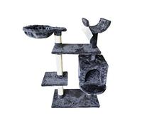 Gloria - Rascador para Gatos - Juguete para Gatos - Casa para Gatos - Modelo Jarama - 60 x 100 x 35 cm - Color Gris - Forrado en Felpa - Cuerda de Sisal - Varias Alturas - Múltiples Plataformas