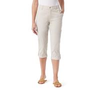 Gloria Vanderbilt Cargo Capri Tab Roll Cuff with Zip Front and Elastic Waist Standard Pantalones, Madera de Piedra, 48 para Mujer