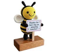 Glorihoby Teacher Appreciation Gift Crochet Bee, Cute Handmade Crochet Bee, Hand Weave Bees Toy Decor with Inspiring Card, Mini Cute Encourage Bees Gift for Teacher Day,Graduation (E)