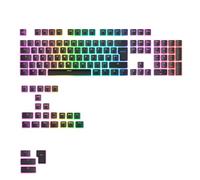 Glorious Gaming - Teclas GPBT Aura RGB: capuchones Estilo Pudding translúcido en Negro, PBT Doble inyección, para teclados mecánicos Custom de formatos 100%, 75%, 65%, 60%, distribución QWERTY inglés