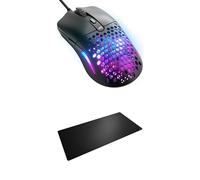 GLORIOUS Bundle of Model O Eternal Ratón Gaming RGB Ultraligero Cable (Negro) Alfombrilla de Tela Gaming Bordes Cosidos 3XL Extended (Negro)