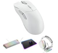 GLORIOUS Esports Setup: Ratón Model D 2 Pro 4K/8K Blanco + Teclado GMMK 3 65% HE Blanco (US) + Auriculares GHS Eternal RGB + Alfombrilla GLED XL