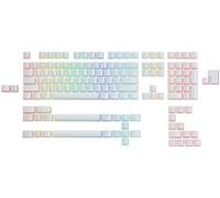 Glorious Gaming 145 keycaps Aura V2 - Pudding, aptos con RGB, fuentes y laterales transparentes, PBT para más durabilidad y acústica, compatibles con mecanismos MX, distribución de EE.UU - Blanco