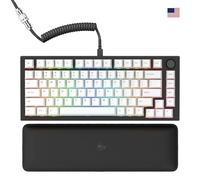 GLORIOUS Gaming GMMK Pro 75% - Teclado Gaming mecánico Modular, TKL, Carcasa de 1,5 kg, Personalizable, Cable Espiral, reposamuñecas, keycaps Blancas, RGB - Distribución QWERTY Estadounidense - Negro