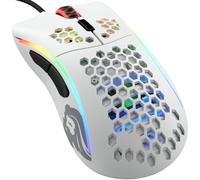 Glorious Gaming Model D- (Pequeño) Ratón gaming con cable - 61 g superligero, diseño colmena, RGB, ergonómico, sensor Pixart 3360, switches de Omron, deslizadores de PTFE, 6 botones - Blanco mate