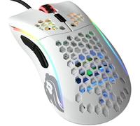 Glorious Gaming Model D- (Pequeño) Ratón gaming con cable - 61 g superligero, diseño colmena, RGB, ergonómico, sensor Pixart 3360, switches de Omron, deslizadores de PTFE, 6 botones - Blanco brillante