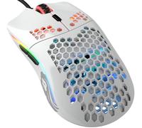 Glorious Gaming Model O- (Pequeño) Ratón gaming con cable - 58 g superligero, diseño colmena, RGB, sensor Pixart 3360, ambidiestro, switches de Omron - Blanco brillante