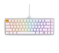 Glorious Gaming - Teclado 65% - Diseño personalizado blanco - Perfil bajo compacto - Intercambio en caliente con interruptores estilo Cherry Mx - Incluye teclas de doble disparo e interruptores lineales - Accesorios de configuración para juegos de PC