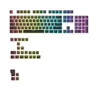 Glorious Gaming - Teclas GPBT Aura RGB: capuchones Estilo Pudding translúcido en Negro, PBT Doble inyección, para formatos 100%, 75%, 65%, 60%, distribución QWERTY Estadounidense
