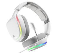 GLORIOUS GHS Eternal RGB Auriculares Gaming Estéreo (Blanco) | Luz de 16.8 millones de colores, altavoces precisos alta fidelidad, micro extraíble, espuma viscoelástica, conexión USB-C
