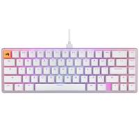Glorious Gaming GMMK 2 Compact 65% - Teclado gaming mecánico, compacto TKL 65%, carcasa de aluminio, personalizable, keycaps dobles, switches Fox, RGB, distribuciones QWERTY estadounidense - Blanco