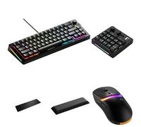 GLORIOUS GMMK 3 Pro 65% Teclado Mecánico (US) + GMMK Numpad Inalámbrico + Ratón Model D3 Inalámbrico Negro + Alfombrilla LE Antimanchas + Reposamuñecas Tela 65/75% para Gaming