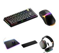 GLORIOUS GMMK 3 Pro 75% HE Teclado Inalámbrico Magnético (US) + Ratón Model O3 Inalámbrico + Auriculares GHS Eternal RGB + Reposamuñecas Madera 65/75% + Alfombrilla GLED XL