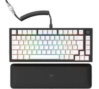 GLORIOUS Gaming GMMK Pro 75% - Teclado Gaming mecánico Modular, TKL, Carcasa de 1,5 kg, Personalizable, Cable Espiral, reposamuñecas, keycaps Blancas, RGB - Distribución QWERTY nórdico - Negro