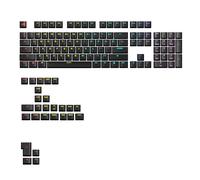 Glorious Gaming, Teclas GPBT retroiluminadas: Leyendas translúcidas en Negro, Permiten el Paso de la luz, para teclados mecánicos de formatos 100%, 75%, 65% y 60%, distribución QWERTY Estadounidense